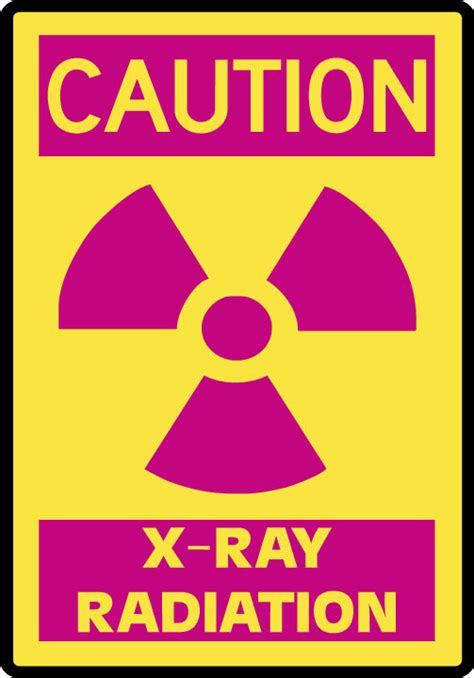 Caution X Ray Radiation With Graphic Vertical Radiation Sign
