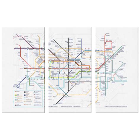 London Underground Map 3 Piece Revisionist Studios