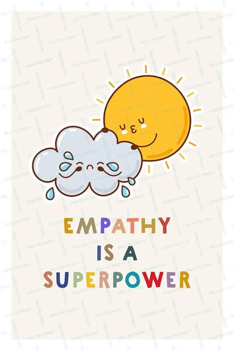 Empathy Printable Nursery Poster With Message Empathy Is A Etsy Kids