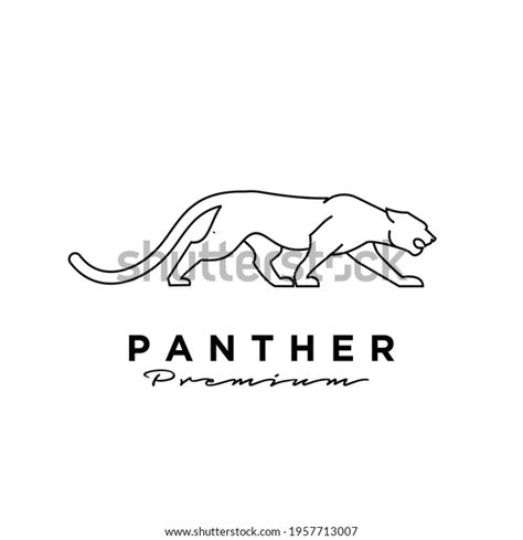 Premium Black Panther Vector Line Logo Stock Vector Royalty Free