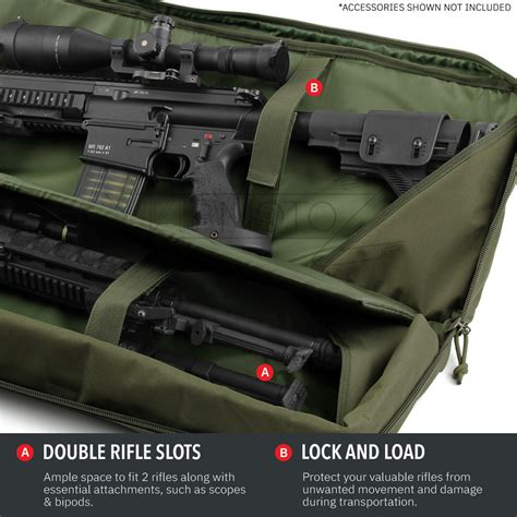 Heavy Duty 600d Double Carbine Rifle Bag Soft Gun Case Hunting Storage