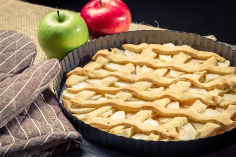 Freshly Baked Apple Pie With Fruits Stock Photo Image Of Cake Food