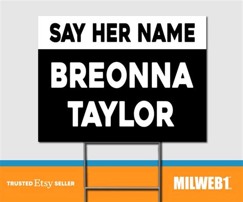 Say Her Name Breonna Taylor Double Sided Yard Sign With Etsy
