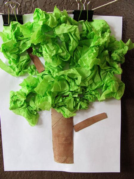 Preschool Crafts For Kids Earth Day Tissue Paper Tree Craft