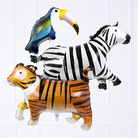 Foil Supershape Jungle Animal Party Balloons X3 Jungle Party