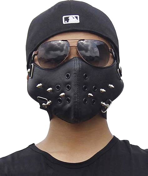 Metal Studded Steampunk Biker Men Half Face Mask Masquerade