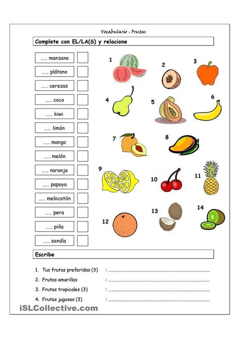 19 Best Spanish Food Vocabulary Activities Images On Pinterest