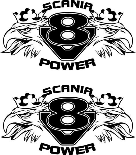 Zen Graphics Scania V8 Power Large Panel Decals Stickers