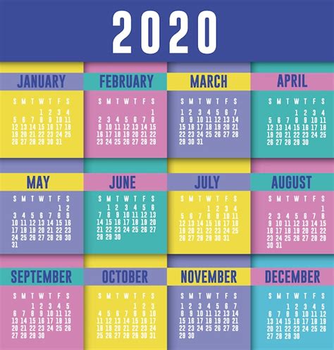 Premium Vector 2020 Calendar Planner Vector Design