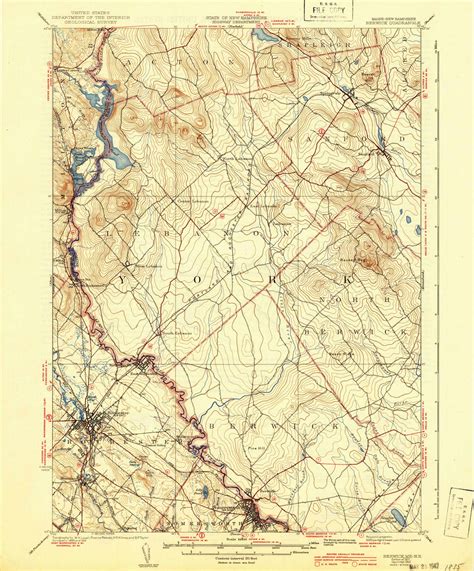 Berwick Maine 1937 1942 Usgs Old Topo Map Reprint 15x15 Me Quad