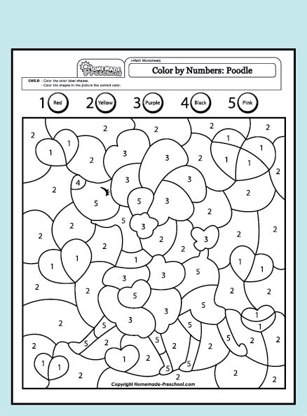 Download free printable preschool worksheets in pdf. Coloring Pages: Color The Numbers From 1 To 5 Images ...