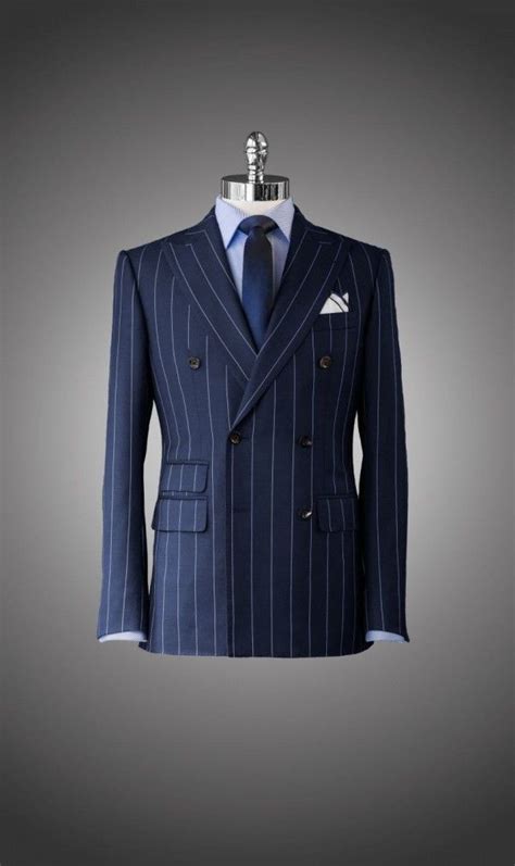 Blue Double Breasted Suit Well Dressed Men Suit Fashion Gentleman Style
