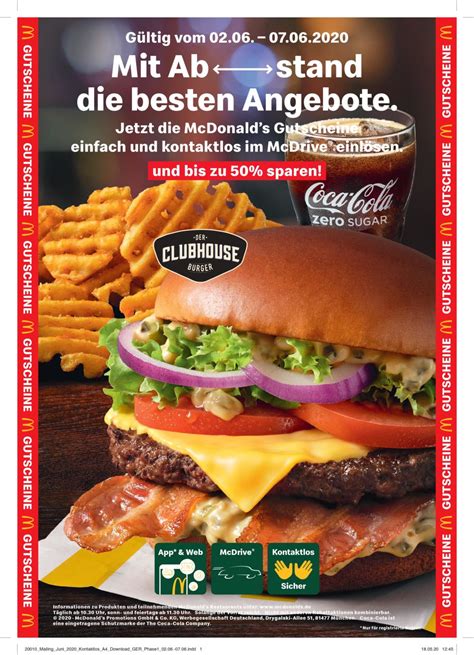 Mcdonald's coupons zum ausdrucken als pdf. Aktuelle McDonalds Gutscheine gültig bis 09.06.2020. 50% ...