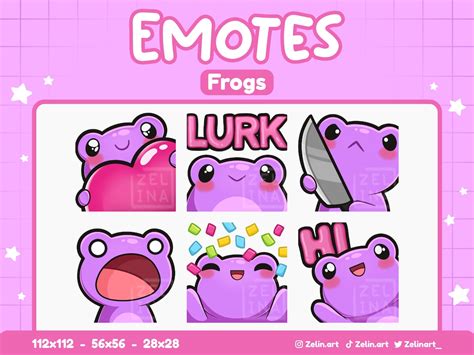 Frogs Emote Bundle For Twitch Discord And Youtube Stream Etsy