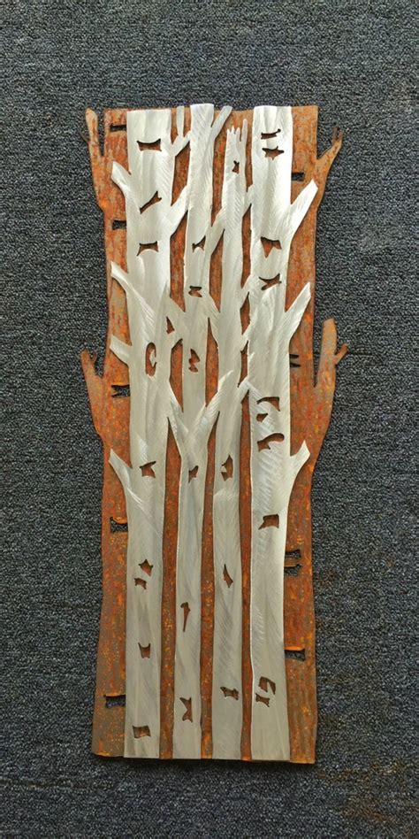 Birch Trees Metal Wall Art Handmade From By Bearmountainmetalart