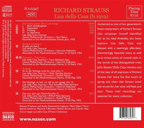Richard Strauss Vier Letzte Lieder CD Lesen De