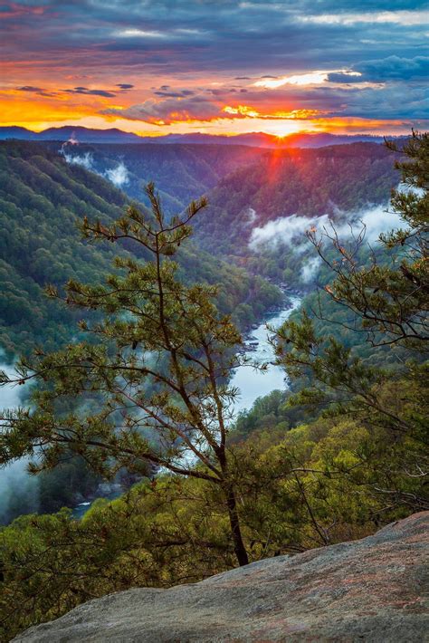 West Virginia Is Such A Beautiful State What A Stunning Sunset Over The New River Gorge Photo