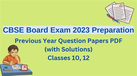 CBSE Board Previous Year Question Papers With Solutions PDF Board Exam Preparation