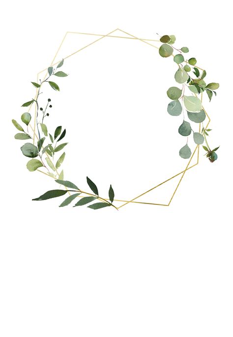 Watercolor Eucalyptus Clipart Png Greenery Wreath Frame Etsy Frame My