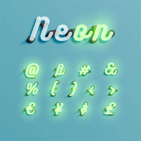 Realistic Neon Character Set Vector Illustration 310980 Vector Art At