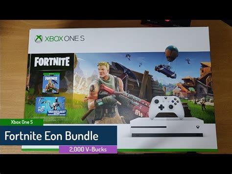 Xbox One S Fortnite Eon Bundle 2000 V Bucks Unboxing And Gameplay