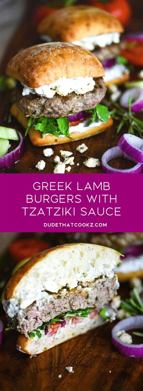 Greek Lamb Burgers With Tzatziki Sauce Lamb Burgers Lamb Patties