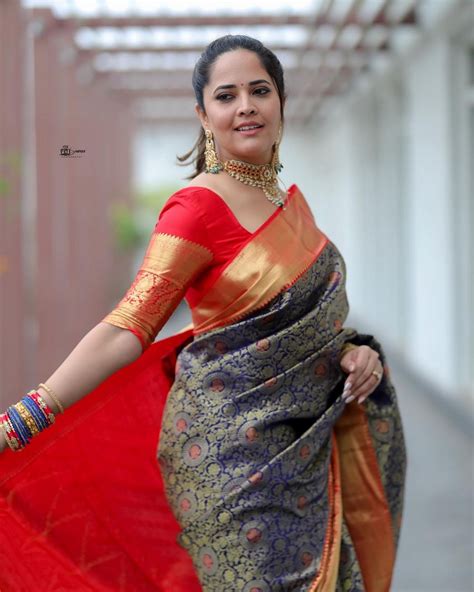 Anchor Anasuya Bharadwaj Looking Awesome In Silk Saree Telugu Rajyam