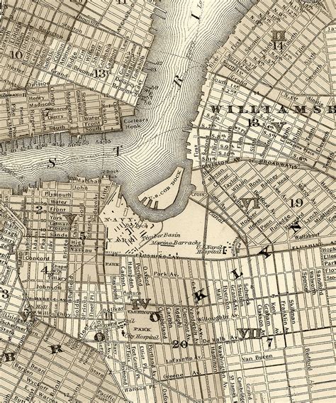 1873 Map Of New York City Etsy