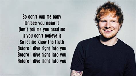 Ed Sheeran Dive Lyrics Youtube