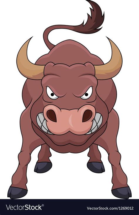 Vector Illustration Of Angry Bull Cartoon Download A Free Preview Or