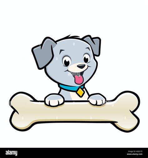 Hueso Cachorro De Perro De Dibujos Animados Imagen Vector De Stock Alamy