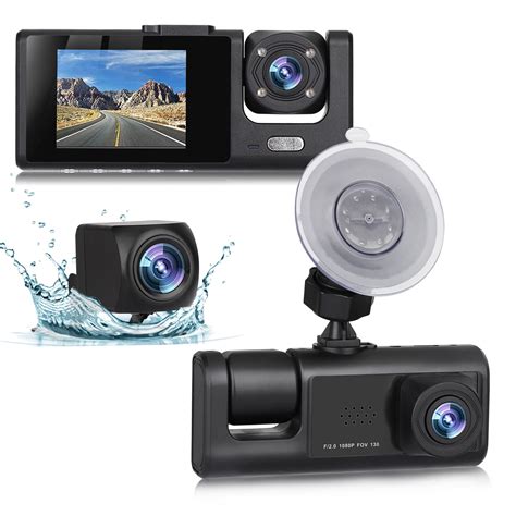 3 Channel Dash Cam Front And Rear Inside EEEkit 1080P Dash Camera With IR Night Vision Loop