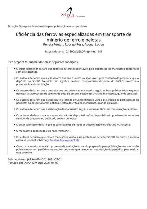 Efici Ncia Das Ferrovias Especializadas Em Transporte De Min Rio De