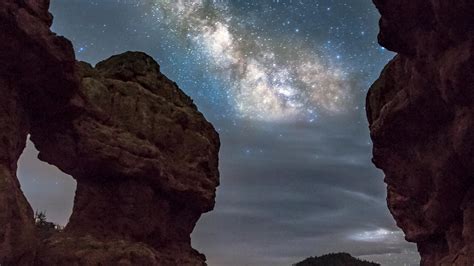 Milky Way Is Seen Among The Rocks