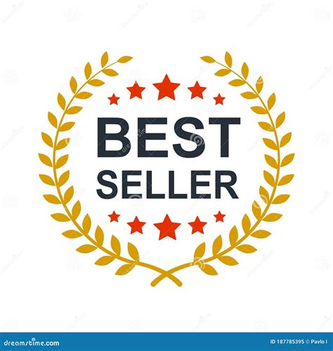 Best Seller Icon Design With Laurel Best Seller Badge Logo Isolated