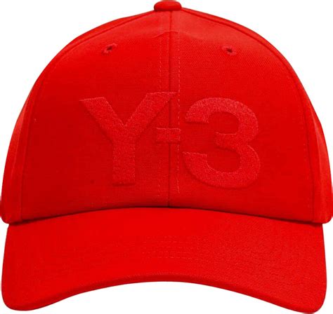 y 3 red logo embroidered hat inc style