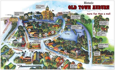Old Town Auburn Walking Map Old Town Walking Map Placer County
