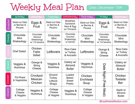 Clean Eating Meal Plan December 15th Clean Eating Diet Healthy