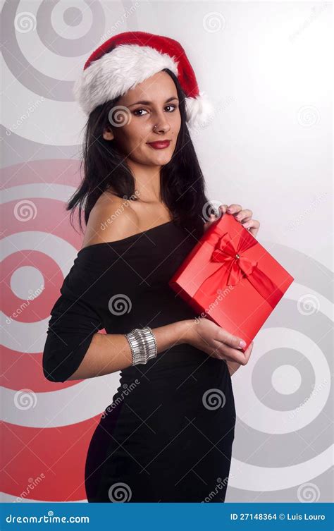 Feliz Navidad Foto De Archivo Imagen De Muchacha Presente 27148364