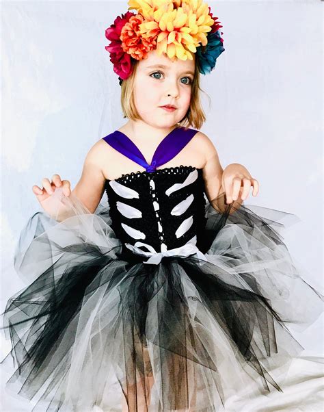 Skeleton Costume Toddler Girl Halloween Costume Tutu Halter Etsy