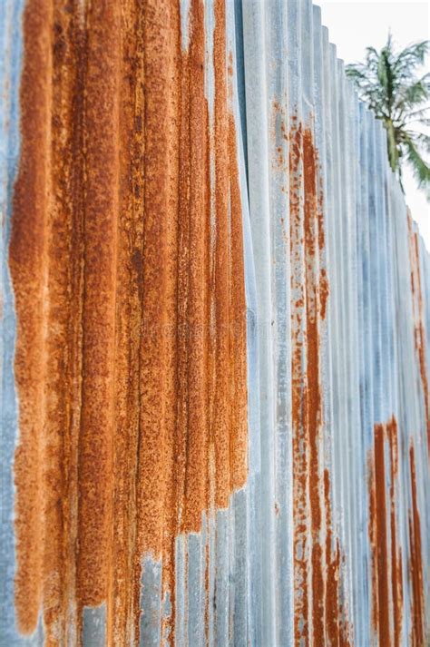 Rusty Corrugated Metal Wall Stock Photo Image Of Abstract Metallic