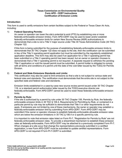 Form Tceq 10489 Apd Cert Fill Out Sign Online And Download