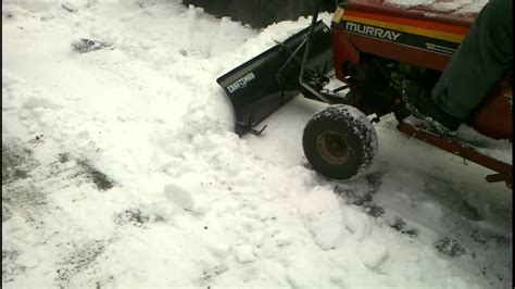 Lawn Tractor Plowing Snow Youtube