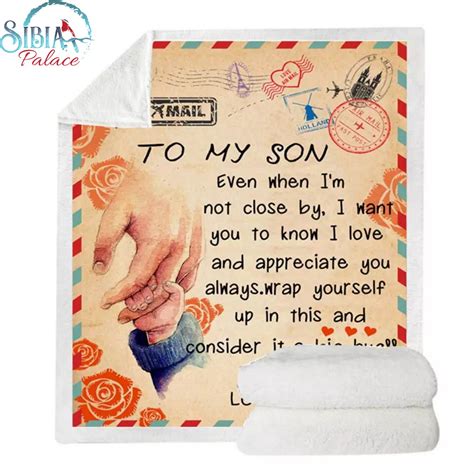 To My Son Love Mom Letter T Blanket Throw Hug Wrap By Sibia Palace
