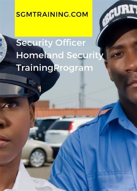 Homeland Security Training Program Security Guard Management