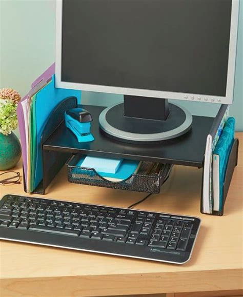 It's super cheaper, less than $30. Computer Monitor Riser Organizer Desk Storage Desktop ...