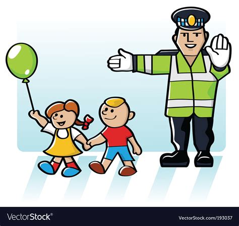 Kids Crossing The Road Royalty Free Vector Image