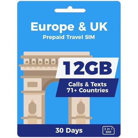 Europe Sim Card For Tourist Valid For 30 Days 12gb Data