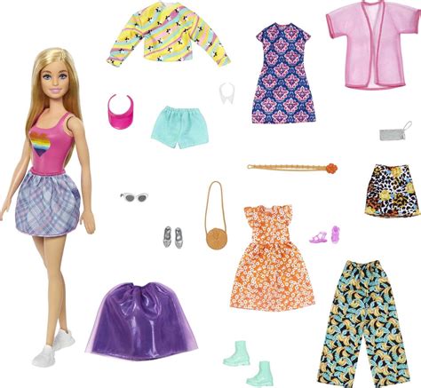 Barbie Doll With 19 Piece Fashion Pack Clothes And Accessories For 7