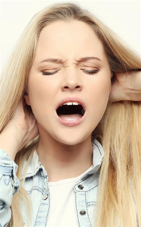 Young Attractive Woman Screaming In Horror Stock Image Image Of